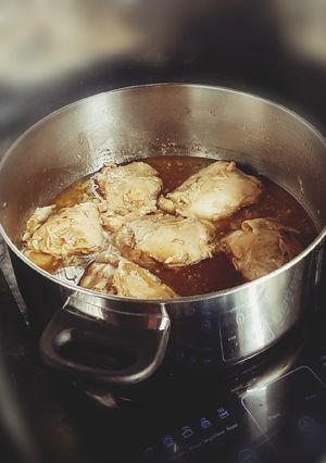 A picture of Chicken Adobo by Nora Daza.