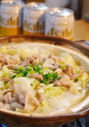 A picture of Salty Garlic Butter Hot Pot with Pork and Cabbage.