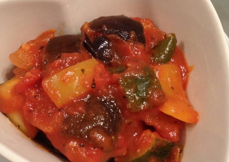 Steps to Make Favorite Stewed Tomato Summer Vegetables (Ratatouille)