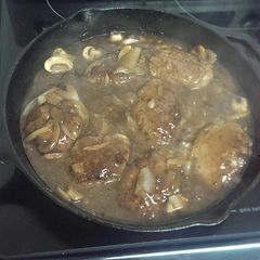 A picture of Chastain's Salisbury Steak.
