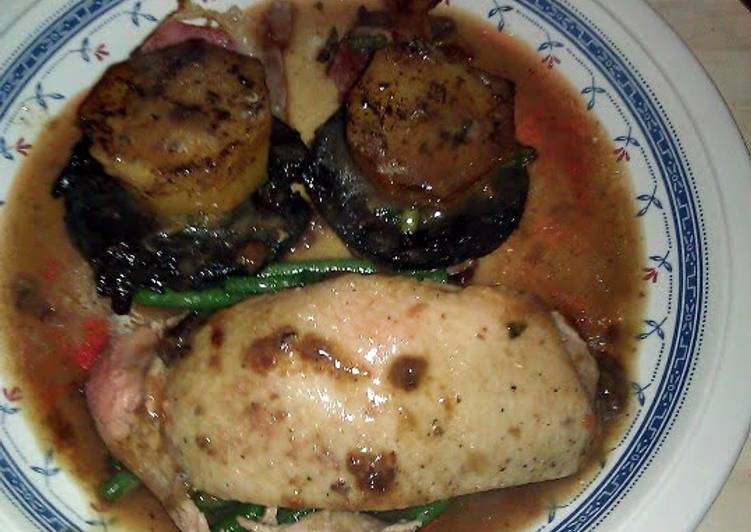 Steps to Prepare Homemade Roast Duck, Black Pudding and Fondant Potatoes