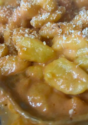 Una foto de Salsa rosa para ñoquis de calabaza