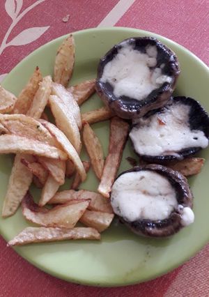 Csiperkegomba túróval kisütve recept fotója