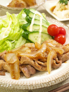 A picture of Teriyaki-style Pan-fried Ginger Pork.