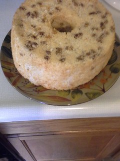 A picture of Applesauce Angel food nut cake.