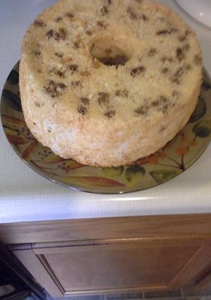 A picture of Applesauce Angel food nut cake.
