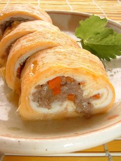 A picture of Chicken-Egg Tamagoyaki.