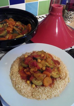 A picture of Vickys Moroccan-Style Root Vegetable Tagine, GF DF EF SF NF.