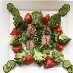 A picture of California Farm Romanesco Florets and Sardine Salad.