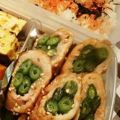 A picture of Pork Wrapped Green Beans for Bento.