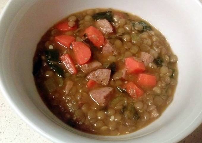 Recipe of Favorite Spinage and Lentil Soup