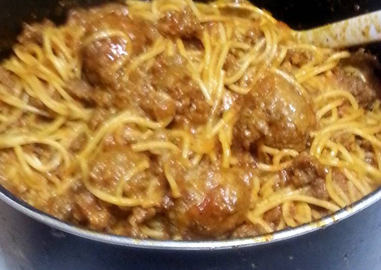 Recipe of Ultimate Bbq meatball spaghetti