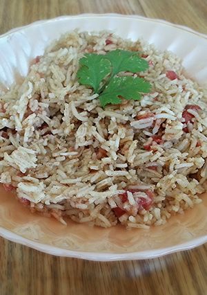A picture of Leah's Arroz Rojo (Mexican Red Rice).