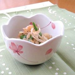 A picture of Stir Fried Kiriboshi Daikon with Snow Peas and Sakura Shrimp.