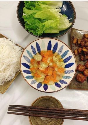 Hình của món Bún chả nhà làm.