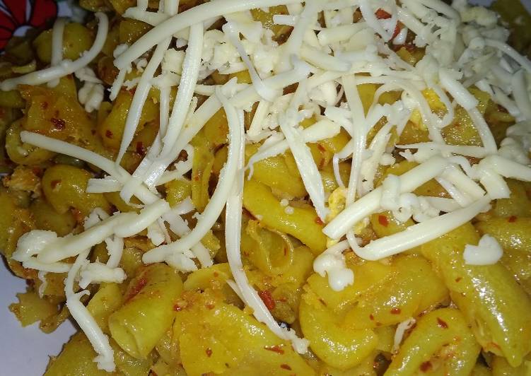 Macaroni keju gurih pedas mantull
