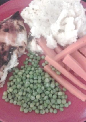 A picture of Chicken Breast stuffed with Soft Cheese and Garlic.