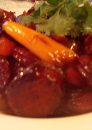 A picture of sunshine's sausage and peppers.