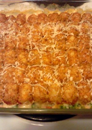 A picture of Veggie tater potpie.