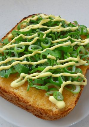 A picture of Miso and Green Onion Mayonnaise Toast.