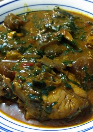 A picture of Rich Ogbono veg soup.