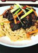 Asian Chilli & Garlic king prawns in a stir fry Sauce. 🥰