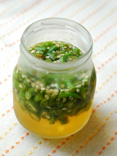 A picture of Vinegar Pickled Green Chili Peppers.