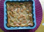 A picture of eggnog bread pudding