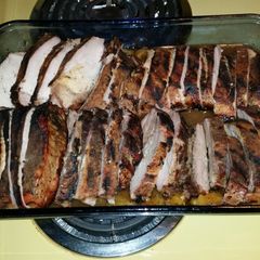 A picture of Jamaican jerk pineapple ribs.