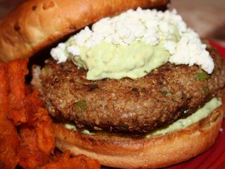Turkey-Quinoa Burgers with an Avocado-Yogurt Sauce