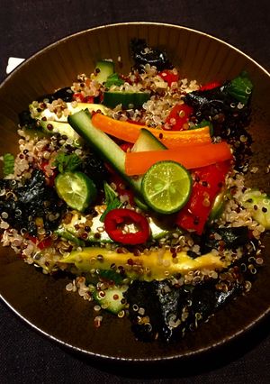 A picture of Vegan Seaweed Quinoa bowl.