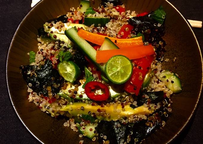 vegan seaweed quinoa bowl recipe main photo