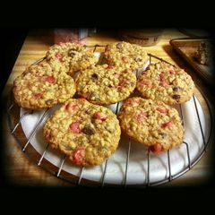 Oatmeal chocolate cherry chip A picture of Oatmeal chocolate cherry chip.