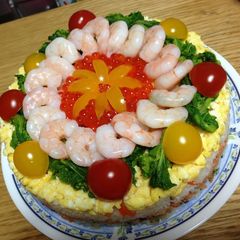 A picture of Doll Festival Sushi Cake.