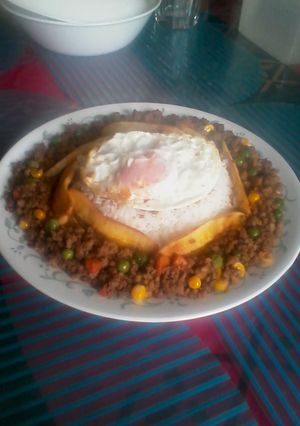 A picture of Aroz ala Cubana (filipino dish).