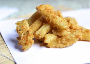 Fresh, Prepare Recipe Crispy Potato Fries with Spicy Seasoning Very Delicious