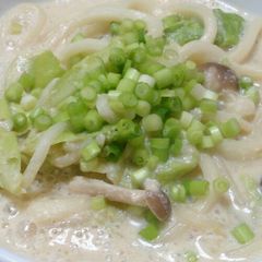 A picture of Warming Soy Milk Miso Udon.
