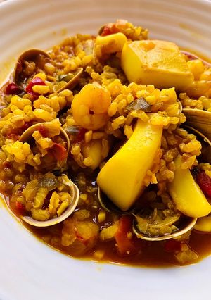 Foto principal de Arroz con chocos, almejas y gambas 🥘🦑🦐