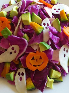 A picture of Purple Cabbage Salad for Halloween.