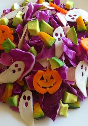 A picture of Purple Cabbage Salad for Halloween.