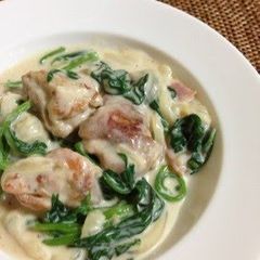 Easy Spinach and Chicken in Cream Sauce A picture of Easy Spinach and Chicken in Cream Sauce.