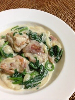 A picture of Easy Spinach and Chicken in Cream Sauce.