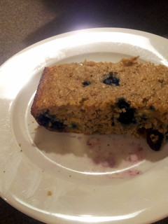 A picture of Blueberry protein muffin bread.