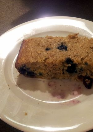 A picture of Blueberry protein muffin bread.