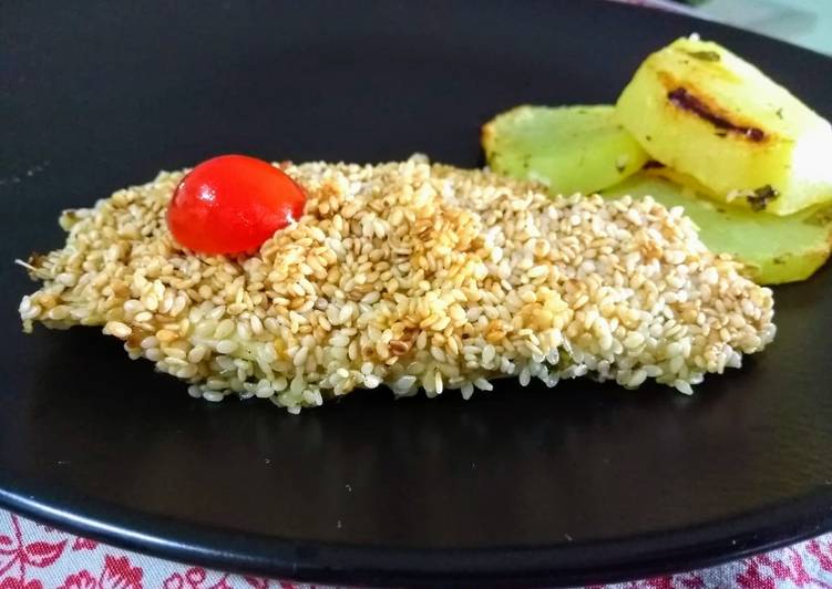 Tilápia Assada Com Crosta De Gergelim Receita por Cléia Regina Cookpad