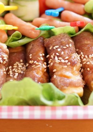 A picture of Great for Bento: Pork Rolls Wrapped in Fluffy White Hanpen Fishcakes.