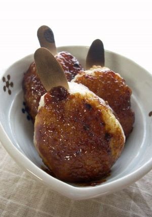 A picture of Easy On a Grill! Gohei Mochi (Grilled Rice Cake with Sweet Miso Sauce).