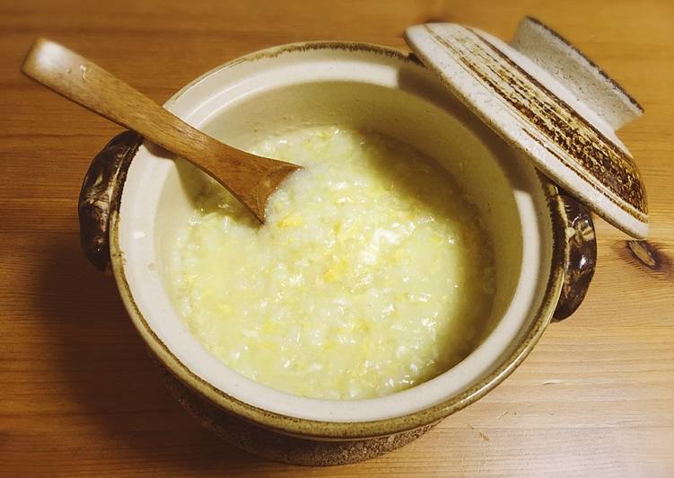 Steps to Make Homemade Egg rice porridge