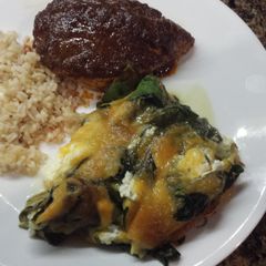 A picture of Spinach Casserole (no measurements needed).