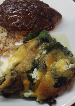 A picture of Spinach Casserole (no measurements needed).